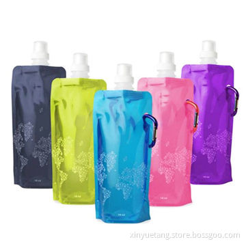16OZ sport portable collapsible plastic water bottle
